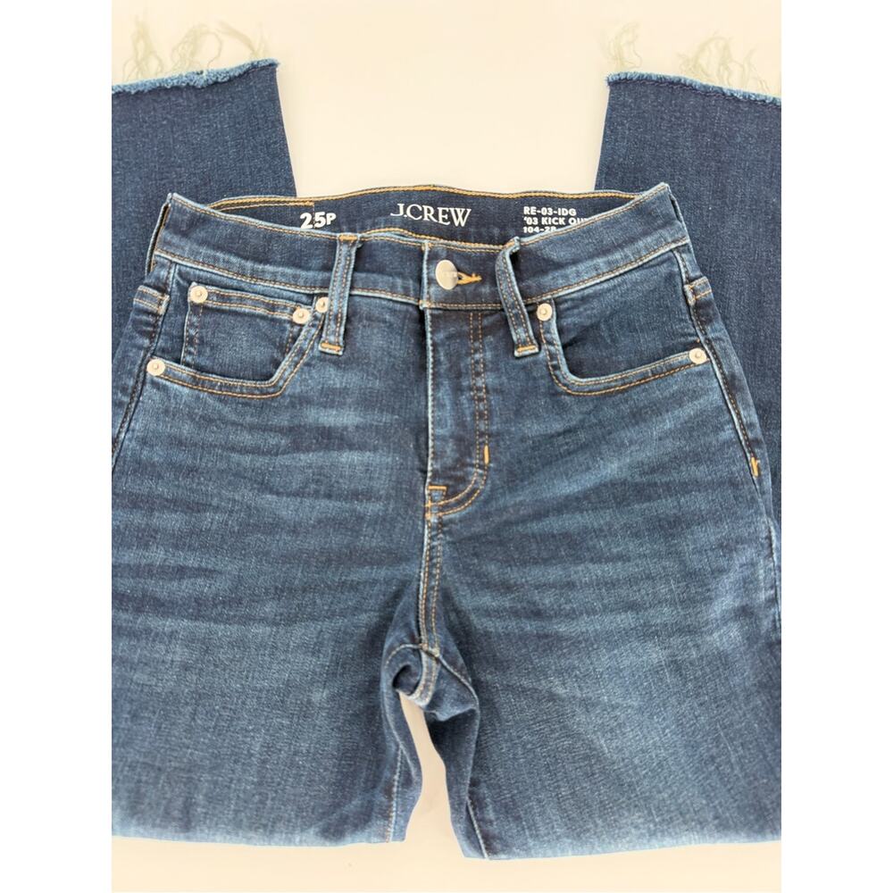 J.Crew '03 Kick Out Cropped Jeans Blue Raw Hem Women's - Size 25P - Picture 4 of 10